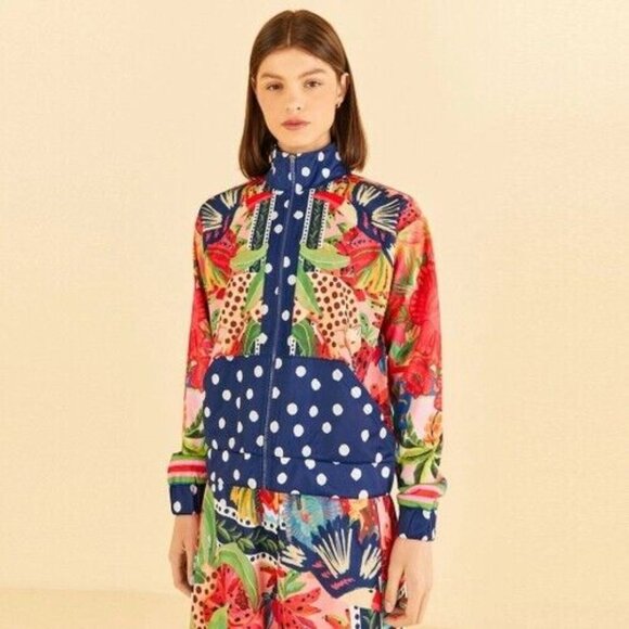 FARM RIO Jackets & Blazers - NWOT FARM RIO TROPICAL GRAPHIC FLORAL PARKA JACKET Size P Multicolor Women's